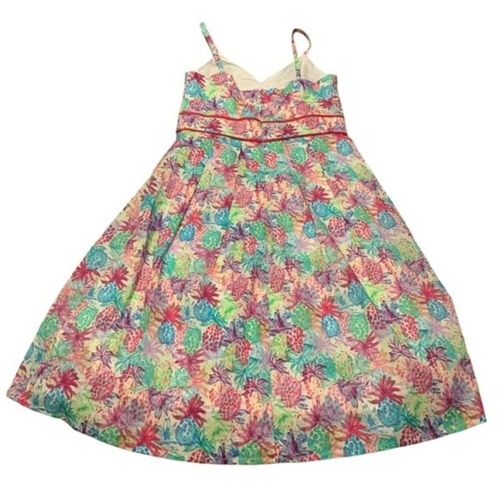 Chetta B Babydoll Dress Tropical Pineapple Novelty Print Multicolor Size 12 - Picture 4 of 13